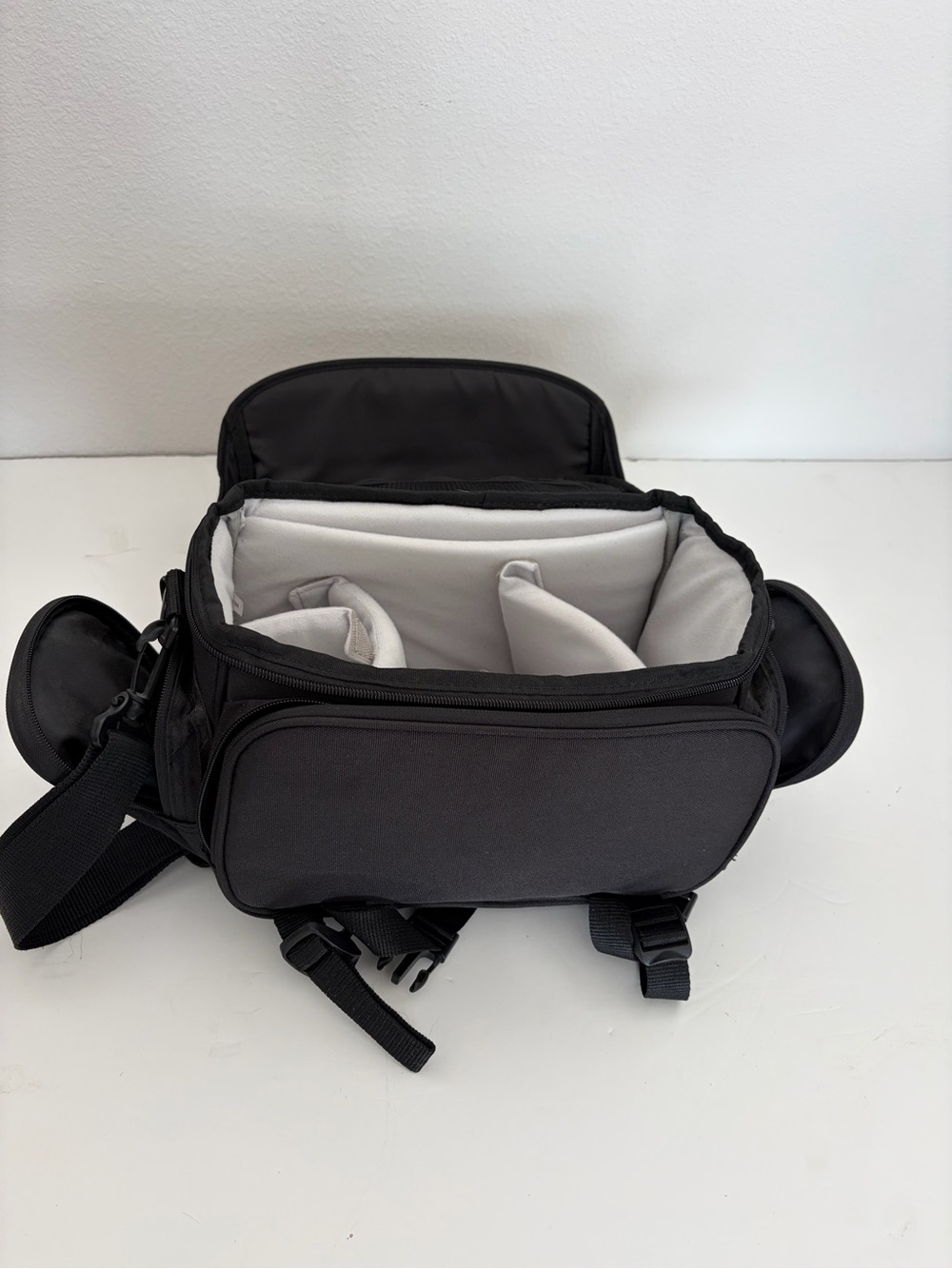 Black Camera/Equipment Shoulder Bag - Compact Protective Carry